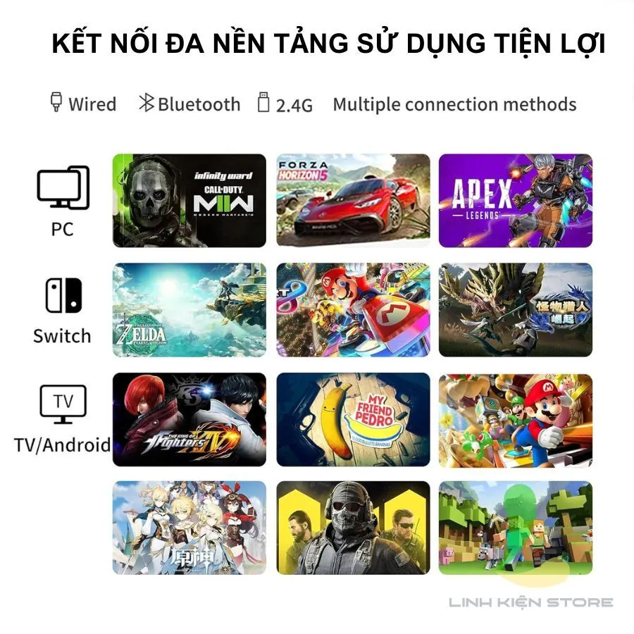 Ảnh Tay cầm chơi game HOSAN Apex 4 kết nối Bluetooth Wireless chơi game trên Steam, Android và PC 3