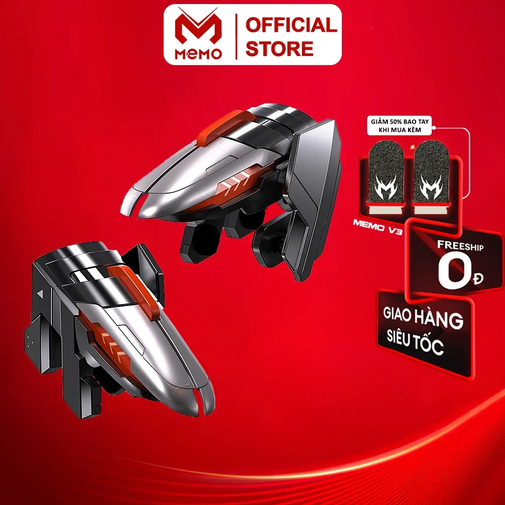 Ảnh Tay cầm chơi game điện thoại MEMO AK06 gaming nút bắn cơ hỗ trợ chơi game 6 ngón ff pubg freefire cod fps - Chính hãng 1