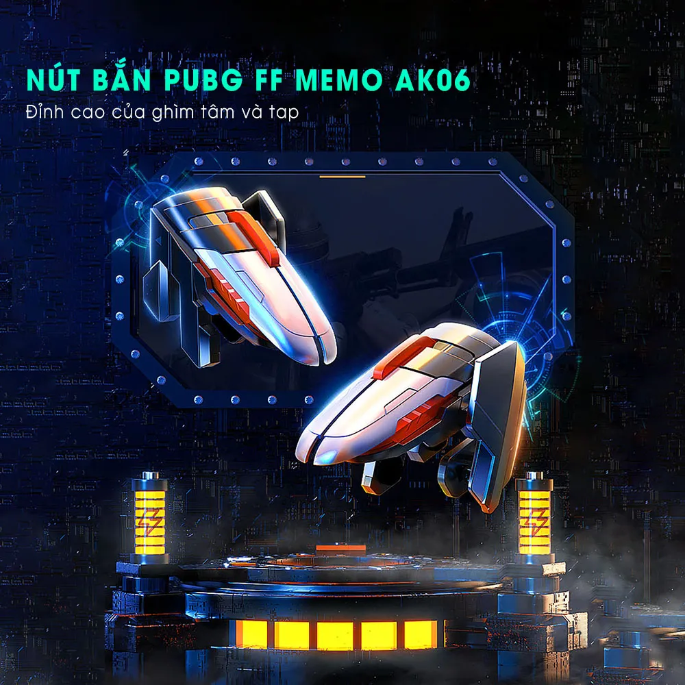 Ảnh Tay cầm chơi game điện thoại MEMO AK06 gaming nút bắn cơ hỗ trợ chơi game 6 ngón ff pubg freefire cod fps - Chính hãng 3