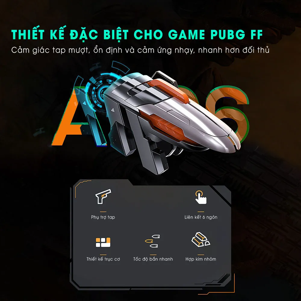Ảnh Tay cầm chơi game điện thoại MEMO AK06 gaming nút bắn cơ hỗ trợ chơi game 6 ngón ff pubg freefire cod fps - Chính hãng 4