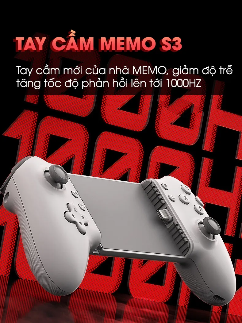 Ảnh Tay cầm chơi game MEMO S3 thế hệ mới hỗ trợ 1000hz đa dạng kết nối nhiều game moba console ổn định Liên quân genshin 1