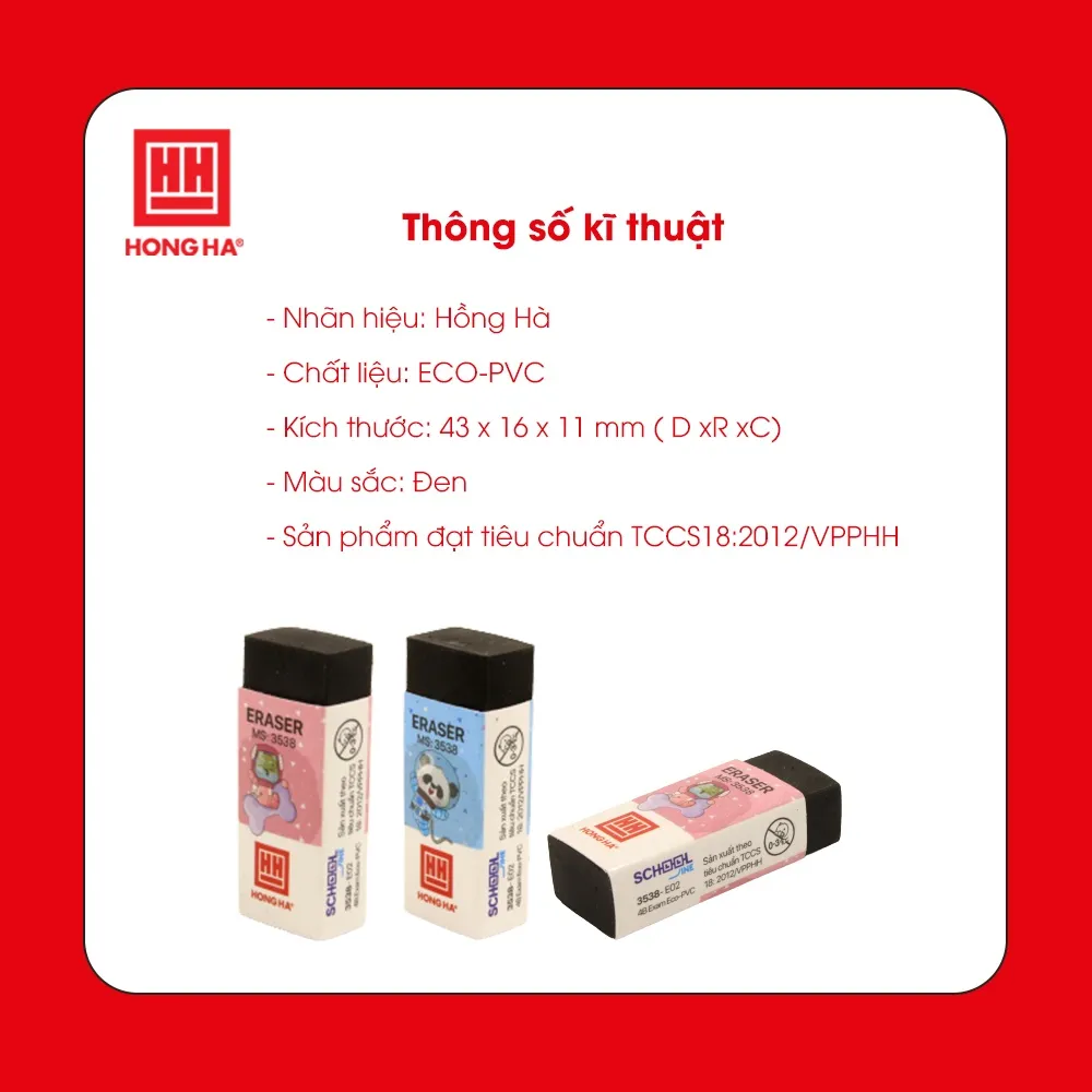 Ảnh Tẩy chì đen Hồng Hà 4B Exam E02 - 3538 2