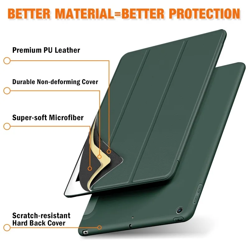 Ảnh Tbtic Cho iPad Case Air 7 M3 2025 6 Pro 11 2024 11th A16 10th Gen Pro Mini 6 Air 5 4 3 2 1 9th 8th 7th 6th 5th 9.7 10.2 10.5 10.9 Mỏng Nhẹ Mềm Da PU Lật Đứng 4