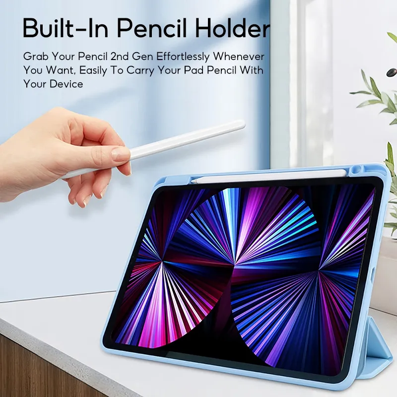 Ảnh Tbtic Cho iPad Ốp Lưng Air 7 M3 2025 6 Pro 11 2024 Air 5 4 10.9 11th A16 10th 9th 8th Gen 7th 10.2 Mini 6 Ốp Lưng Có Giá Đỡ Bút Chì 720° Xoay 3