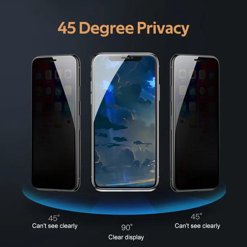 Ảnh Tbtic Cho iPhone 16 15 14 13 12 11 Pro Max Mini X Xs Max Xr Plus Bảo Vệ Màn Hình Riêng Tư Kính Cường Lực Bảo Vệ Toàn Diện Chống Trầy Xước Chống Sốc Độ Cứng 9H 2