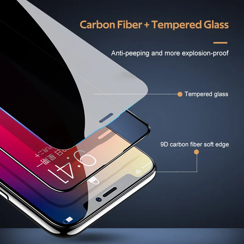 Ảnh Tbtic Cho iPhone 16 15 14 13 12 11 Pro Max Mini X Xs Max Xr Plus Bảo Vệ Màn Hình Riêng Tư Kính Cường Lực Bảo Vệ Toàn Diện Chống Trầy Xước Chống Sốc Độ Cứng 9H 3