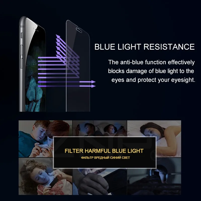 Ảnh Tbtic Cho iPhone 16 15 14 13 12 11 Pro Max Mini SE 2020 X Xs Max Xr 8 7 6 6s Plus Chống Ánh Sáng Xanh Bảo Vệ Màn Hình Kính Cường Lực Bảo Vệ Toàn Diện 2