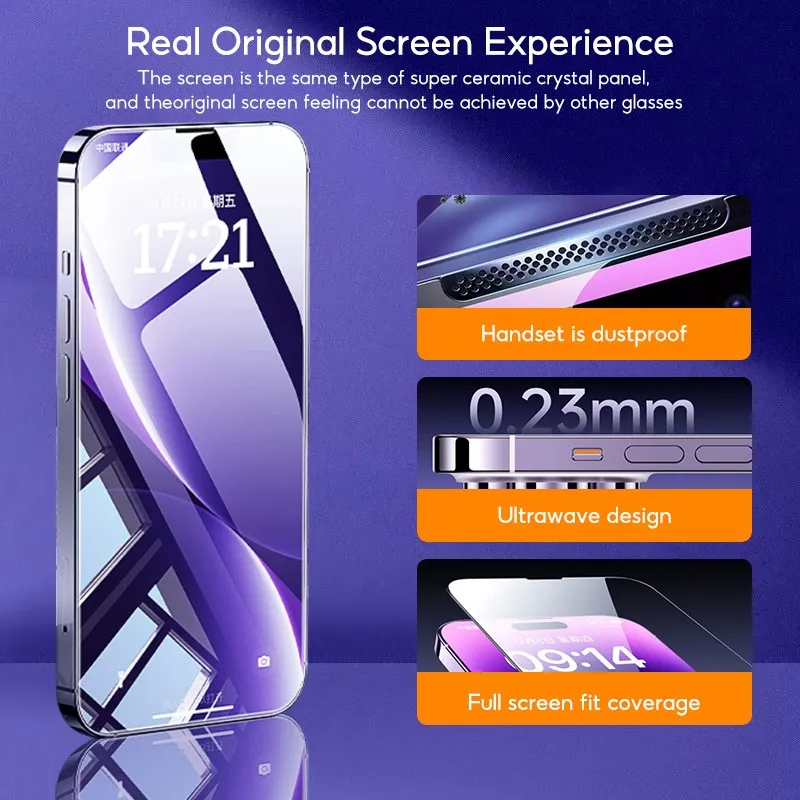 Ảnh Tbtic Cho iPhone 16 15 14 13 12 11 Pro Max Plus XR X Xs Bảo Vệ Màn Hình Kính Cường Lực HD Matte Bảo Mật Ánh Sáng Xanh Với Tự Động Căn Chỉnh Dễ Dàng Lắp Đặt Bảo Vệ Toàn Diện 4