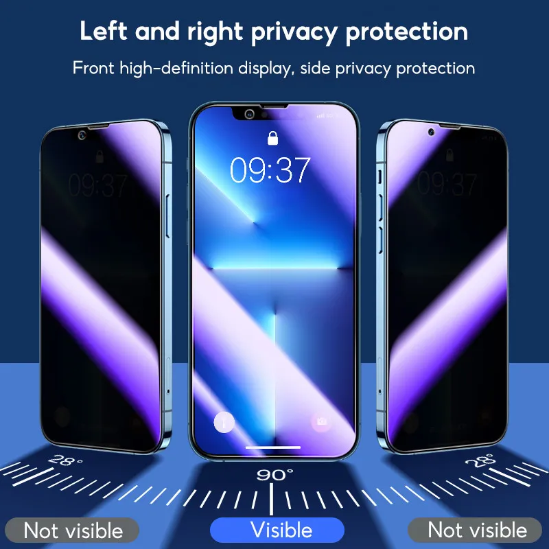 Ảnh Tbtic Cho iPhone Bảo Vệ Màn Hình Kính Cường Lực 16 15 14 13 12 11 Pro Max Plus XR X Xs Privacy Blueray Chống Ánh Sáng Xanh Vân Tay Bảo Vệ Toàn Diện Với Tự Động Căn Chỉnh Dễ Dàng Lắp Đặt 3