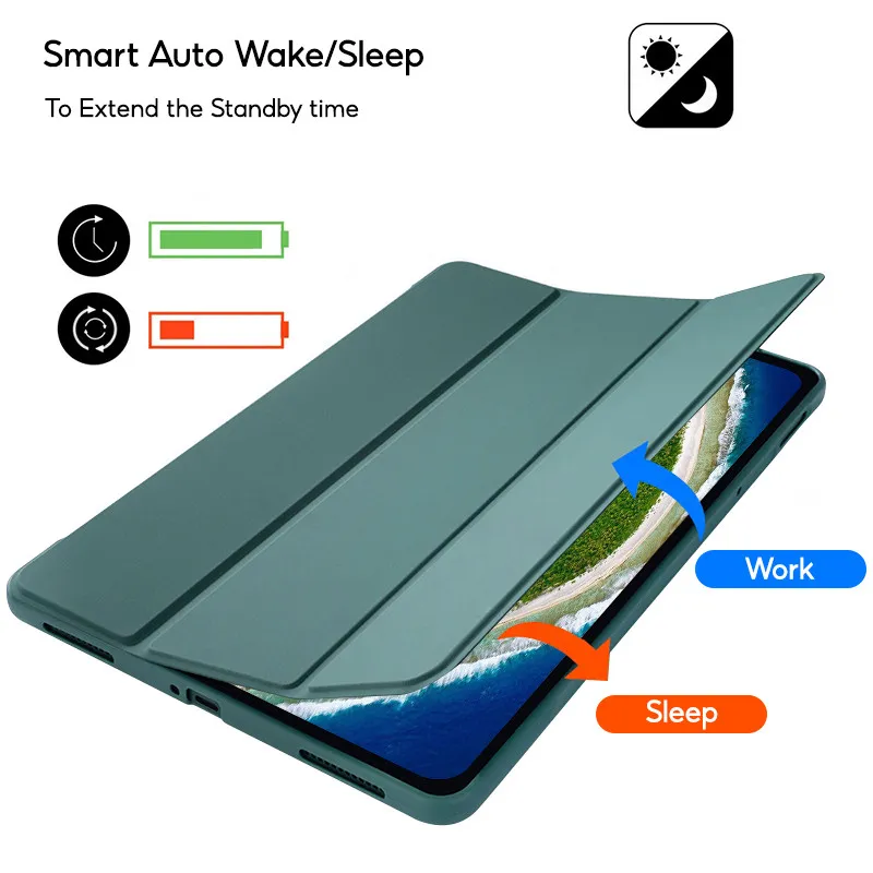 Ảnh Tbtic Cho Xiaomi Pad 7 6 5 Pro Ốp Lưng Không Bút Chì Có Khe Cắm 2024 11.2 11 Inch Tự Động Đánh Thức 2