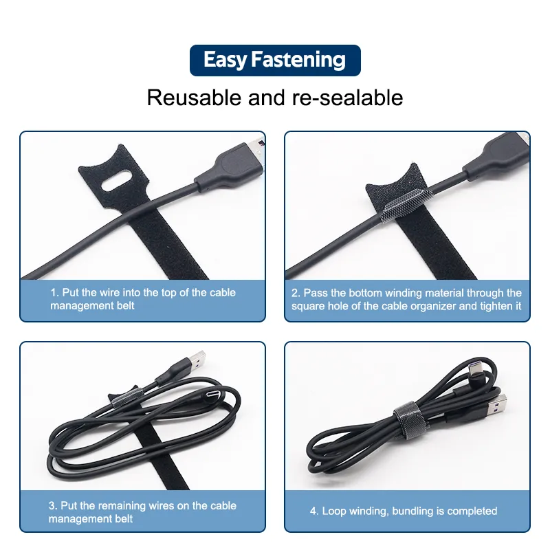 Ảnh TBTIC Quai Sắp Xếp Dây Cáp Chất Liệu Nylon Dành Cho Dây Cáp Chuột/Tai Nghe/Cáp HDMI 3