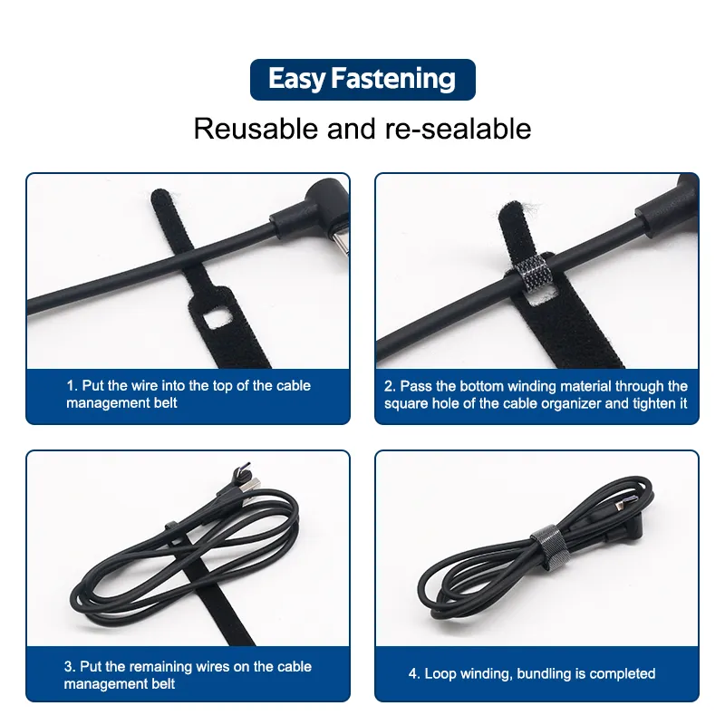 Ảnh TBTIC Quai Sắp Xếp Dây Cáp Chất Liệu Nylon Dành Cho Dây Cáp Chuột/Tai Nghe/Cáp HDMI 4