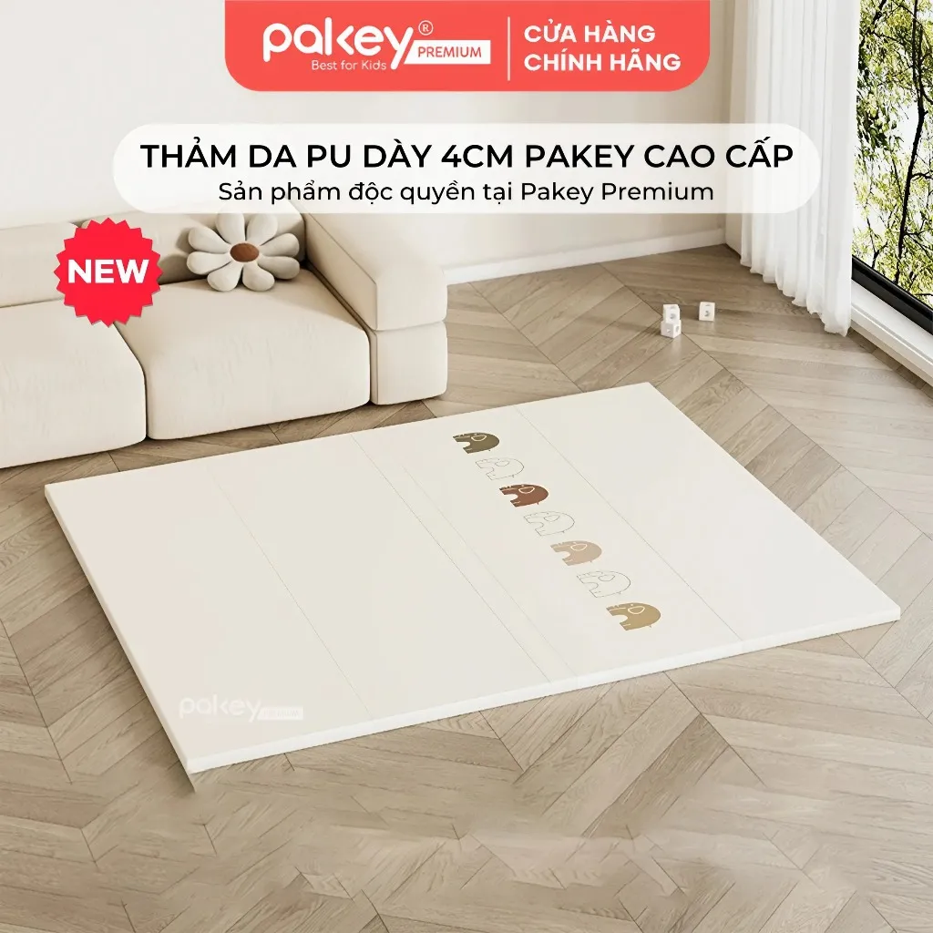 Thảm Da PU Pakey Cao Cấp 4cm Cho Bé Tập Bò Tập Đi - An Toàn & Êm Ái