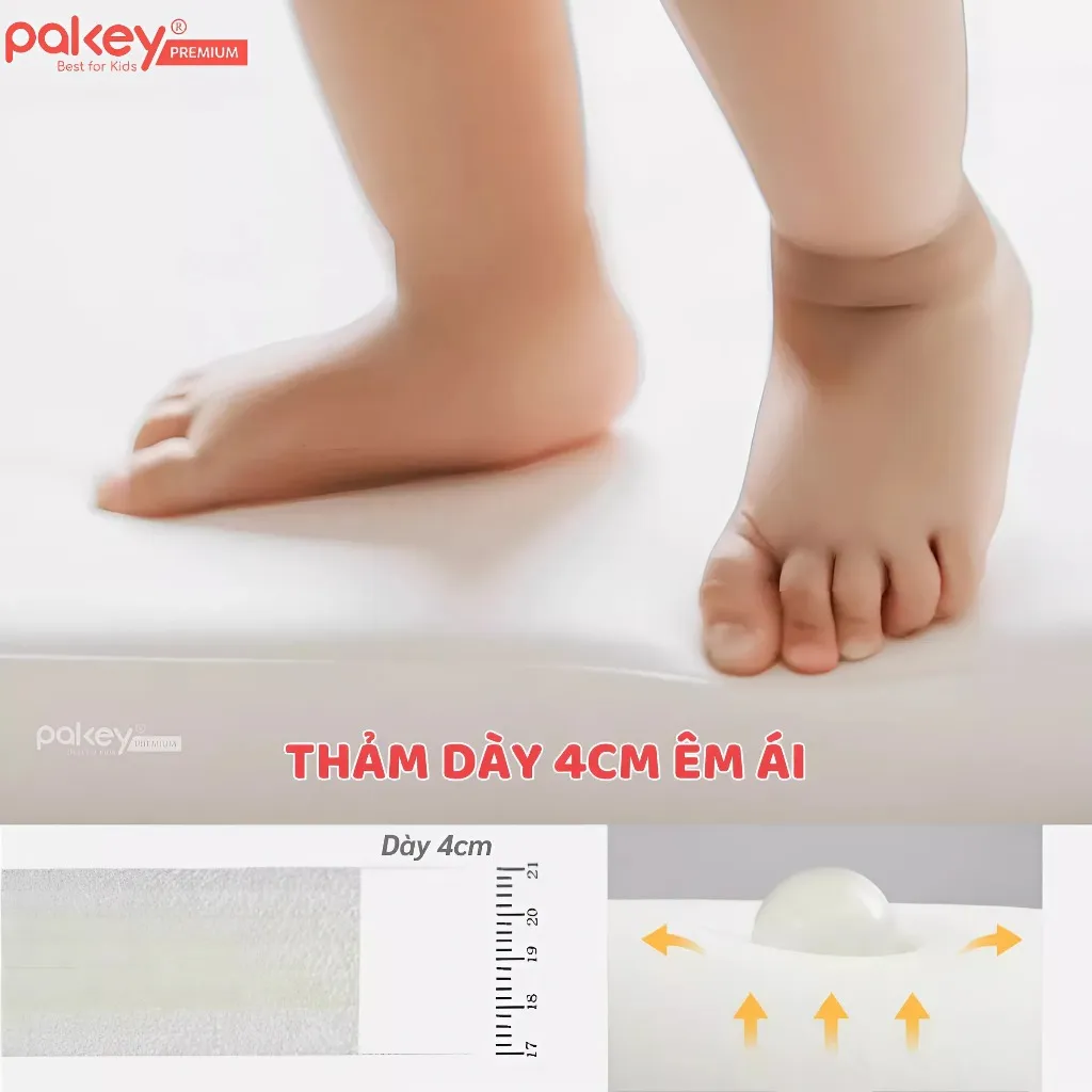 Ảnh Thảm Chất Liệu Da PU Pakey Cao Cấp Họa Tiết Voi Đáng Yêu, Thảm Da PU Trải Sàn Dày 4cm Cho Bé Tập Bò Tập Đi 2