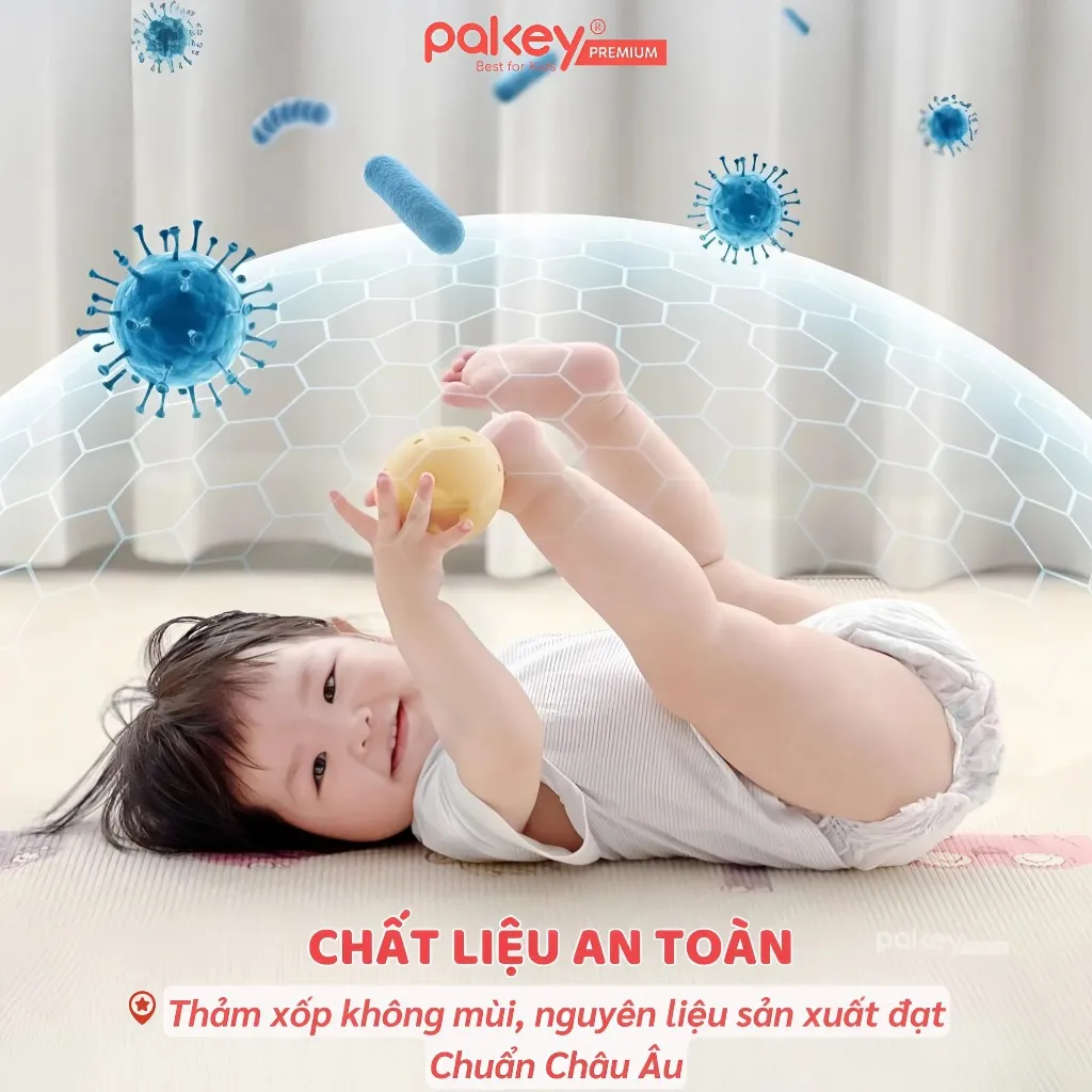 Ảnh Thảm Cuộn XPE PAKEY Cao Cấp Trải Sàn 2 Mặt Dày 2cm Họa Tiết Sinh Động Siêu Êm Cho Bé Tập Bò, Tập Đi 4