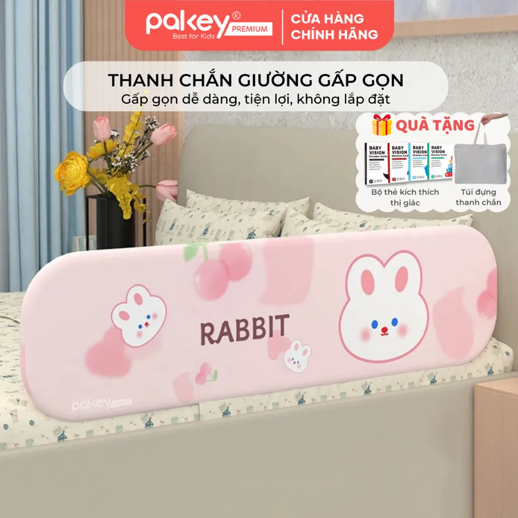 Ảnh Thanh Chắn Giường Gập Gọn PAKEY Họa Tiết Xinh Xắn Đáng Yêu, Thanh Chặn Giường Nhiều Kích Thước Cho Bé 1