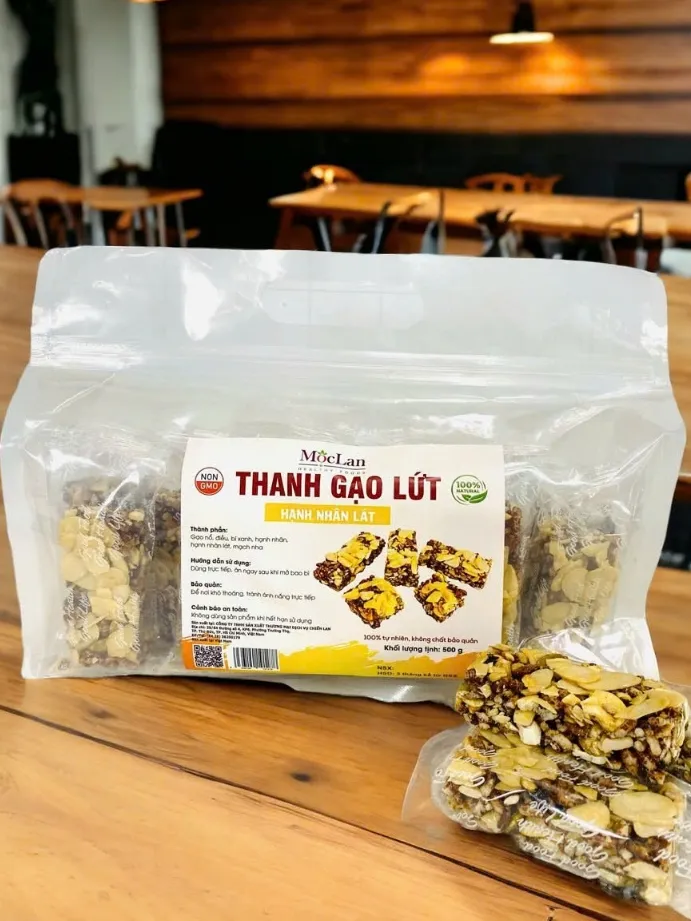 Ảnh Thanh gạo lứt hạnh nhân lát, mix các hạt dinh dưỡng Mộc Lan Healthy 250g, 500g 4