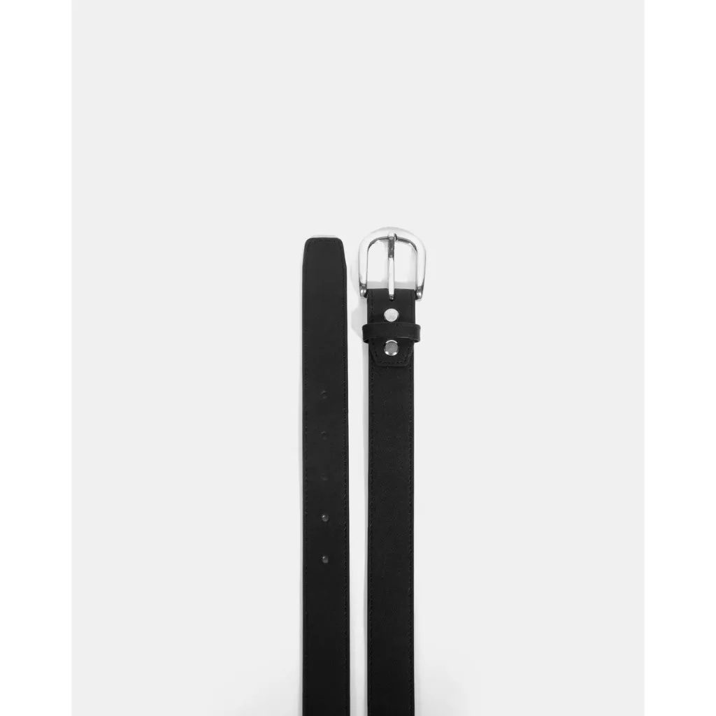 Ảnh Thắt lưng bản nhỏ unisex nam nữ MMANS bản 2.5 cm khóa kim da bò nhập khẩu cao cấp mặt hợp kim chống gỉ sang trọng 4