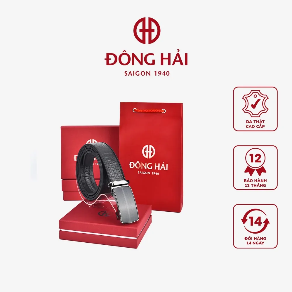 Ảnh Thắt Lưng Dây Nịt Nam Đông Hải Dập Vân Sang Trọng Khóa Tăng Đơ Da Cao Cấp Bản 35mm - NITTDPU580 1