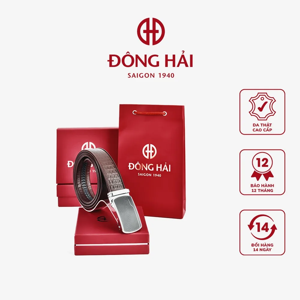 Ảnh Thắt Lưng Dây Nịt Nam Đông Hải Dập Vân Sang Trọng Khóa Tăng Đơ Da Cao Cấp Bản 35mm - NITTDPU580 2