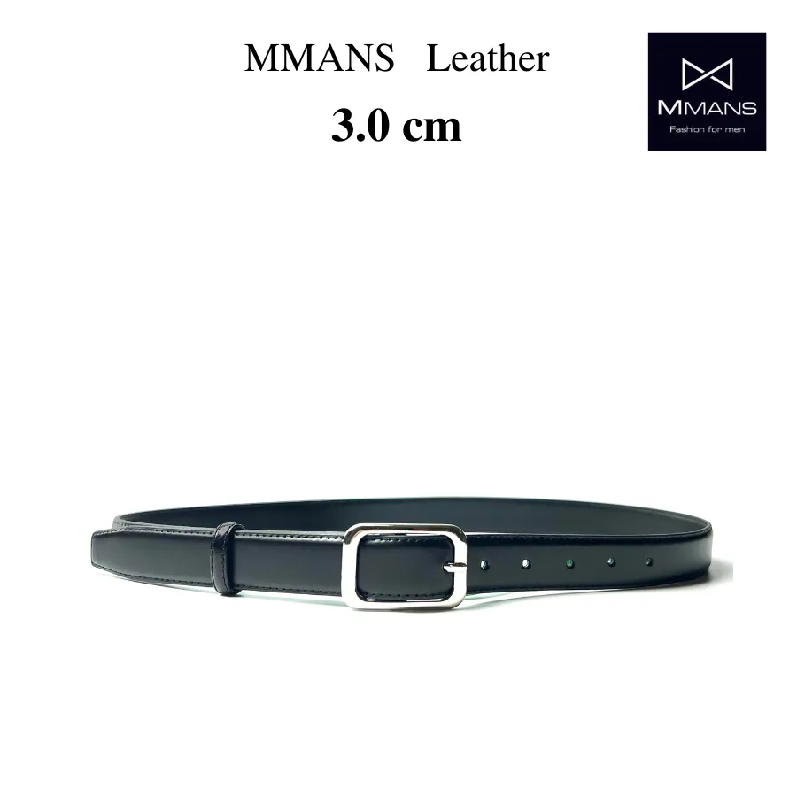 Ảnh Thắt lưng nam bản nhỏ MMANS bản 3cm khóa kim da bò nhập khẩu cao cấp chính hãng hợp kim chống gỉ 1