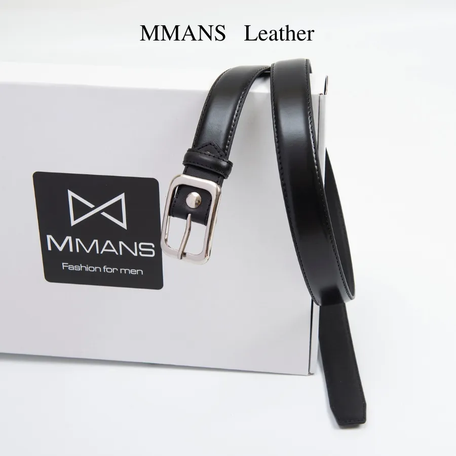 Ảnh Thắt lưng nam bản nhỏ MMANS bản 3cm khóa kim da bò nhập khẩu cao cấp chính hãng hợp kim chống gỉ 2