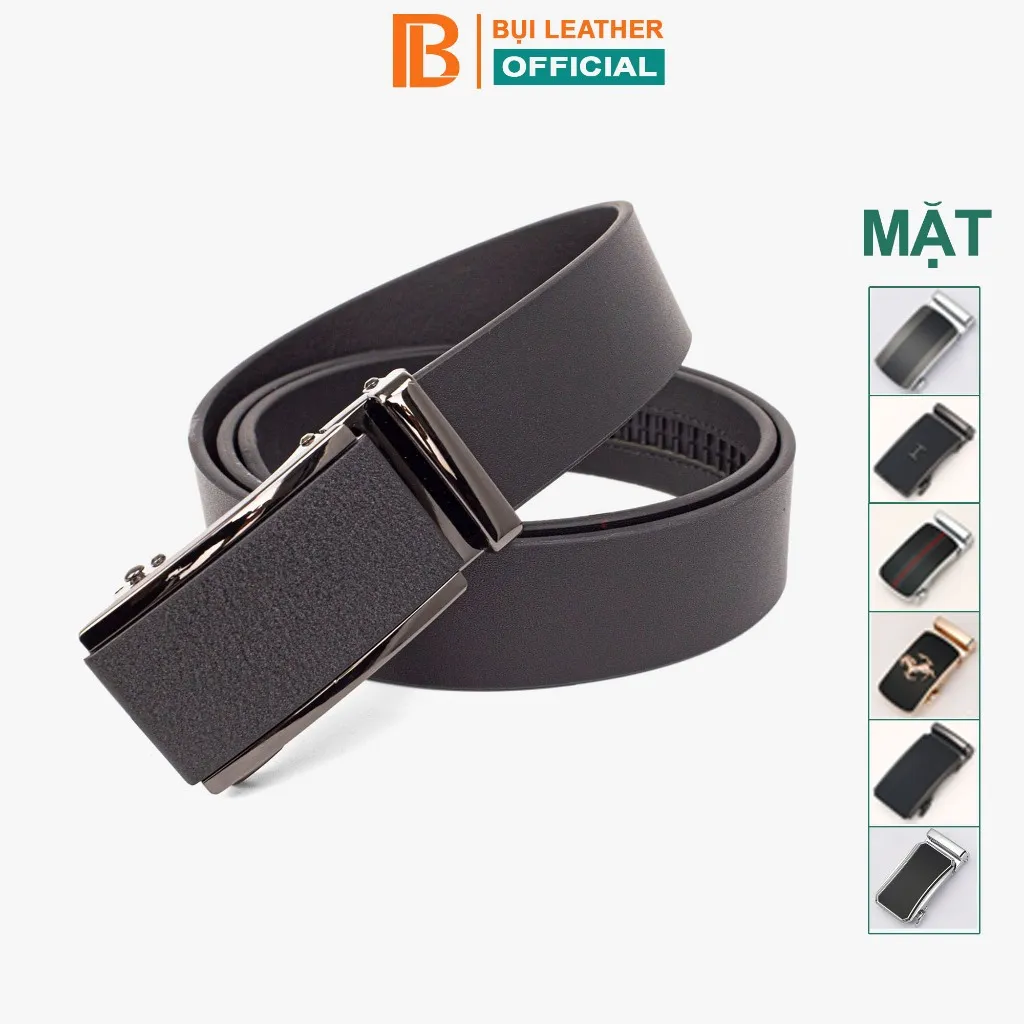Ảnh Thắt lưng nam da bò nguyên tấm L110 màu đen khoá tự động nhiều mặt lựa chọn Bụi leather bảo hành 12 tháng 1