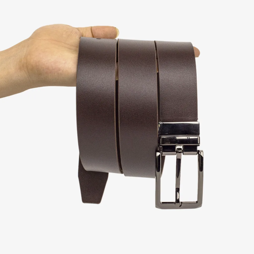 Ảnh Thắt lưng nam da bò nguyên tấm Bụi leather - L113, màu nâu, khóa cài bằng thép không gỉ, BH 12 tháng 2