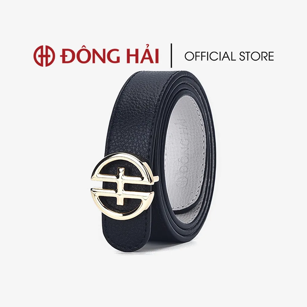 Ảnh Thắt Lưng Nịt Da Nữ Đông Hải Khóa Logo Kim Loại Đầu Khóa Random Vàng Bóng và Xám - PH04 3