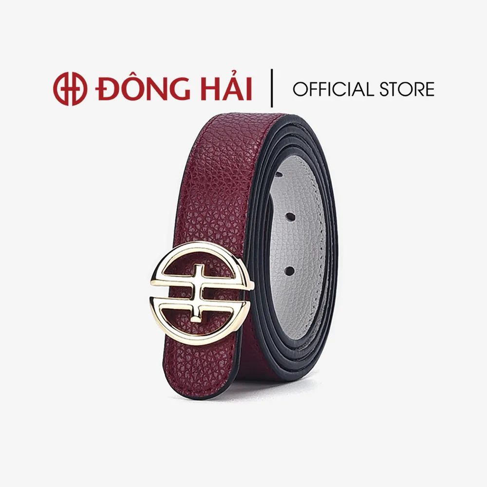 Ảnh Thắt Lưng Nịt Da Nữ Đông Hải Khóa Logo Kim Loại Đầu Khóa Random Vàng Bóng và Xám - PH04 4