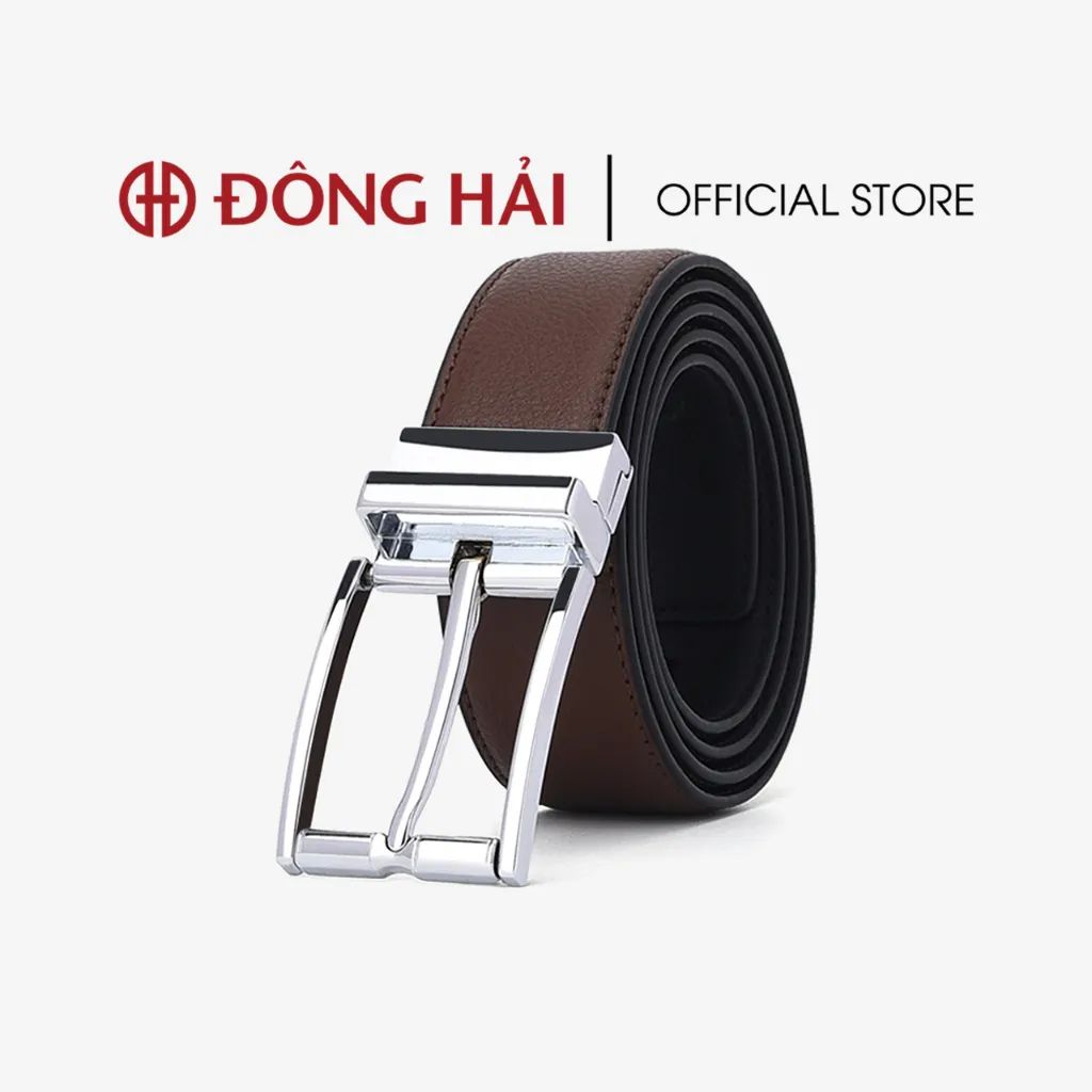Ảnh Thắt Lưng Nịt Nam Đông Hải Da Bò Cao Cấp Mặt Xoay Chiều Đổi Màu Đầu Khóa Random Đen Bóng,Sáng Bóng- PU03 2