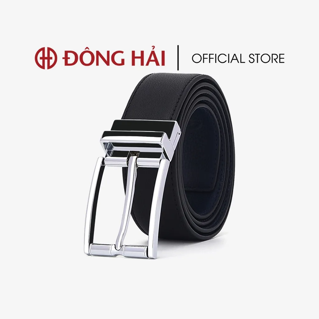 Ảnh Thắt Lưng Nịt Nam Đông Hải Da Bò Cao Cấp Mặt Xoay Chiều Đổi Màu Đầu Khóa Random Đen Bóng,Sáng Bóng- PU03 3
