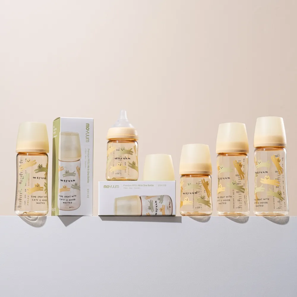 Ảnh Thế hệ 3 - Bình sữa PPSU Moyuum - Mẫu mèo - 270ml - Kèm núm 2 (3m+) 2