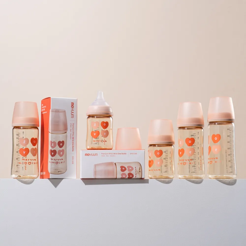 Ảnh Thế hệ 3 - Bình sữa PPSU Moyuum - Mẫu tim - 330ml - Kèm núm 3 (6m+) 2