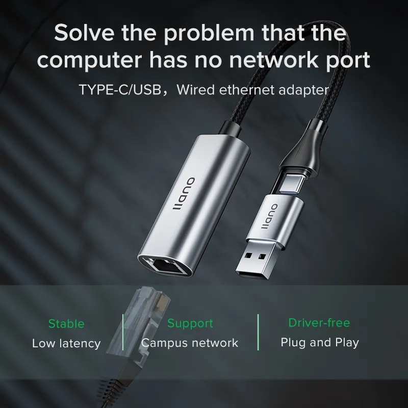Ảnh Thẻ mạng lan LLANO RJ45 chuyển đổi USB sang RJ45 USB 3.0 2.0 100/ 1000/ 2500Mbps 3