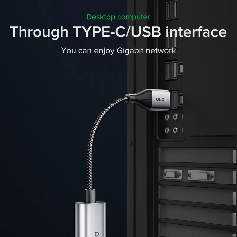 Ảnh Thẻ mạng lan LLANO RJ45 chuyển đổi USB sang RJ45 USB 3.0 2.0 100/ 1000/ 2500Mbps 4