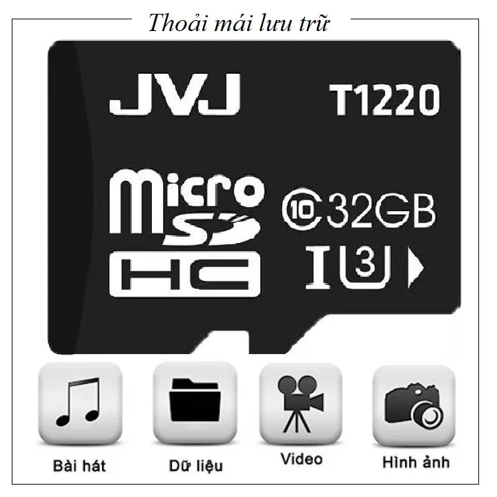 Ảnh Thẻ nhớ 32G JVJ Class 10 tôc độ cao - chuyên dụng cho CAMERA, Điện thoại, Máy ảnh,... tốc độ cao 95Mb-140Mb/s 3