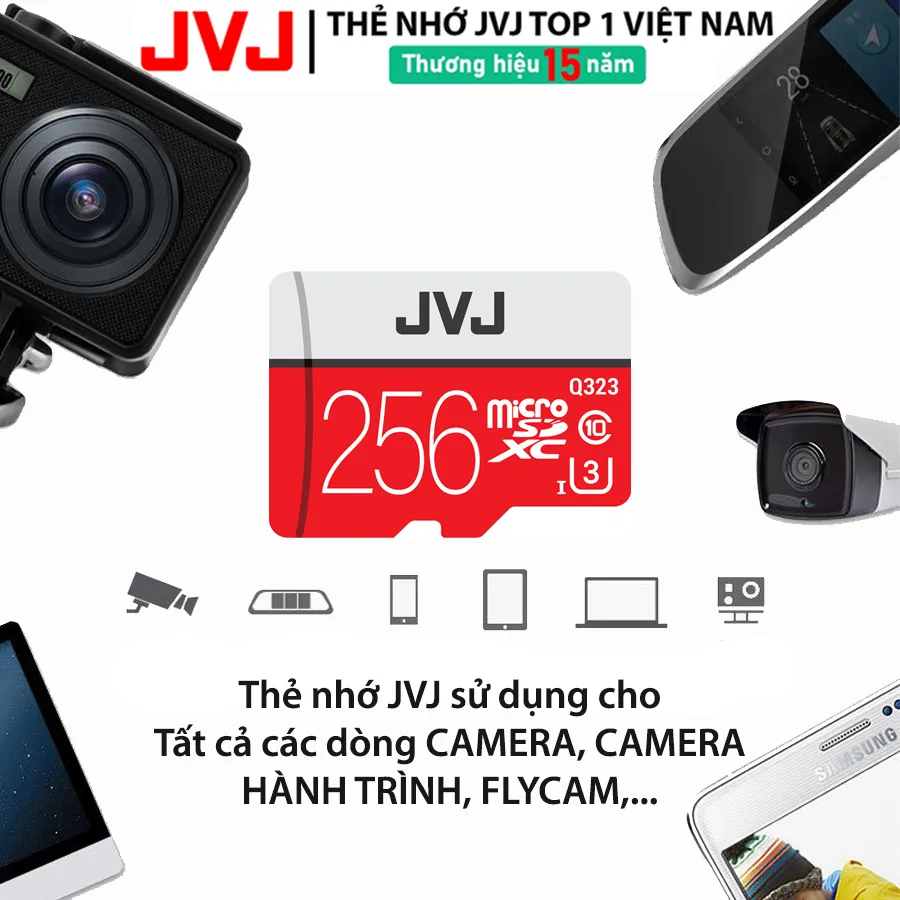 Ảnh Thẻ nhớ 32Gb 64gb 128gb 256gb JVJ Pro U3 Class 10–chuyên dụng cho CAMERA, Điện thoại, Máy ảnh,.. Bảo hành 9 năm 1 đổi 1 2