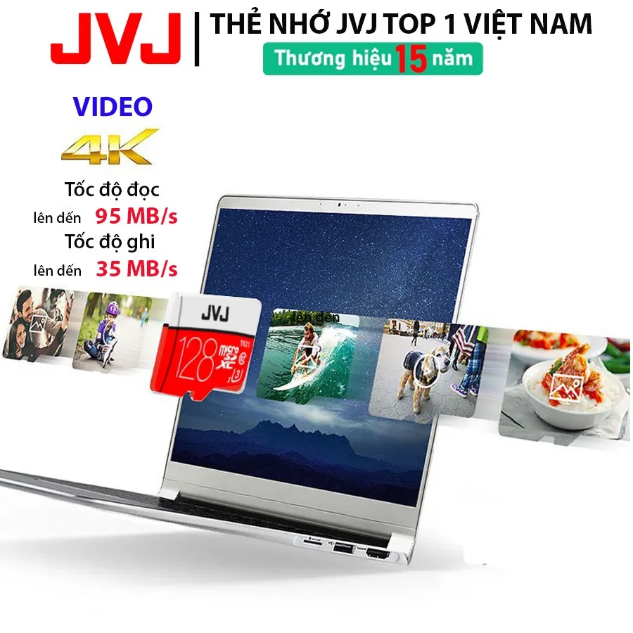 Ảnh Thẻ nhớ 32Gb 64gb 128gb 256gb JVJ Pro U3 Class 10–chuyên dụng cho CAMERA, Điện thoại, Máy ảnh,.. Bảo hành 9 năm 1 đổi 1 3