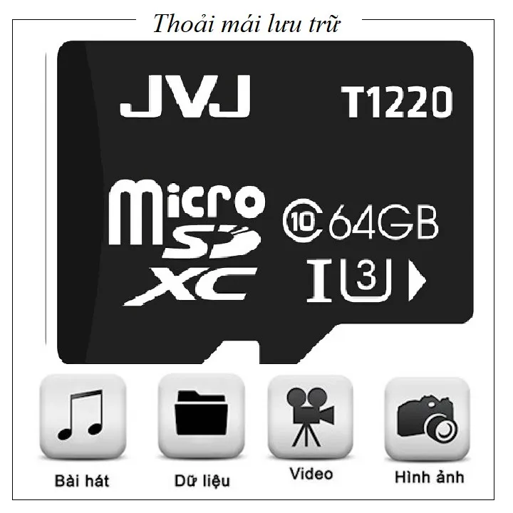 Ảnh Thẻ nhớ 64Gb JVJ Class 10 U3 - Dùng cho tất cả các dòng thiết bị hỗ trợ thẻ nhớ micro, camera giám sát-Bảo hành 5 năm 3