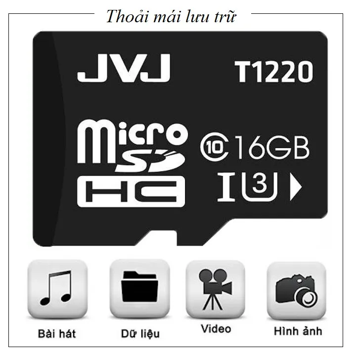 Ảnh Thẻ nhớ JVJ 16G U3 C10 tốc độ cao - chuyên dụng cho CAMERA, Điện thoại, Máy ảnh,... tốc độ cao 95Mb-140Mb/s 3