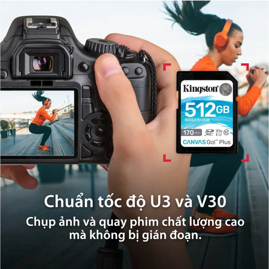 Ảnh Thẻ nhớ Kingston Canvas Go Plus SD 512GB cho thiết bị di động Android, camera, flycam và sản xuất video 4K SDG3/512G 4