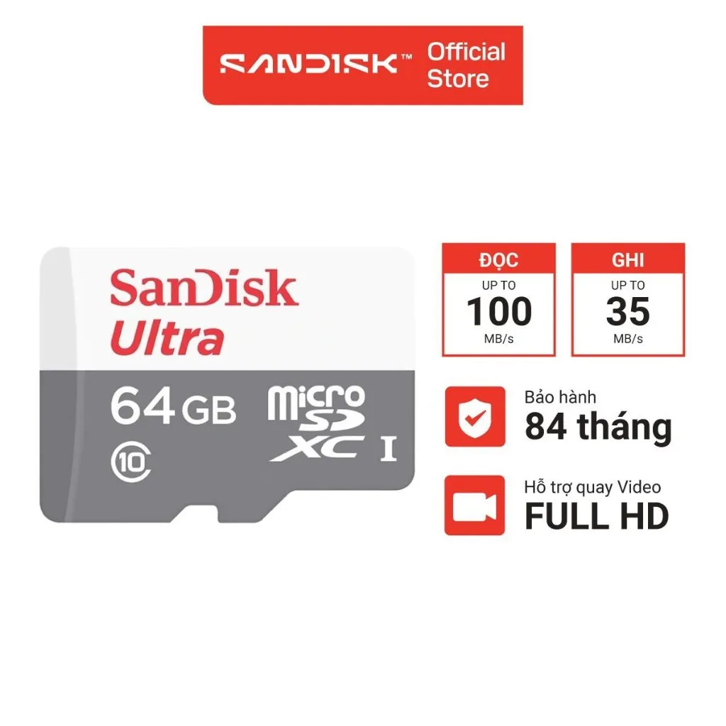 Ảnh Thẻ Nhớ MicroSDHC - MicroSDXC SanDisk Ultra 32GB - 64GB - 128GB  100MB/s 667x 1