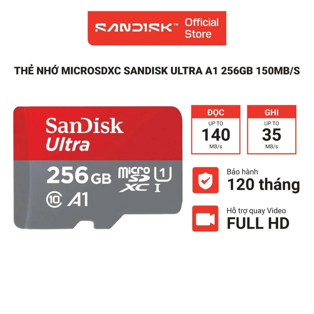 Ảnh Thẻ nhớ MicroSDXC SanDisk Ultra A1 64GB - 128GB - 256GB 1