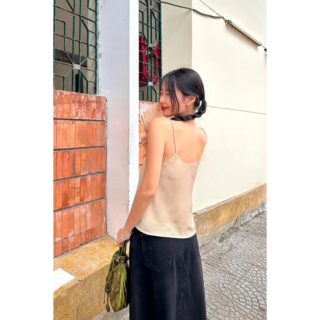 Ảnh TheBlueTshirt - Áo lụa hai dây 2 lớp cho nữ - Daily Cami Top - Women 3