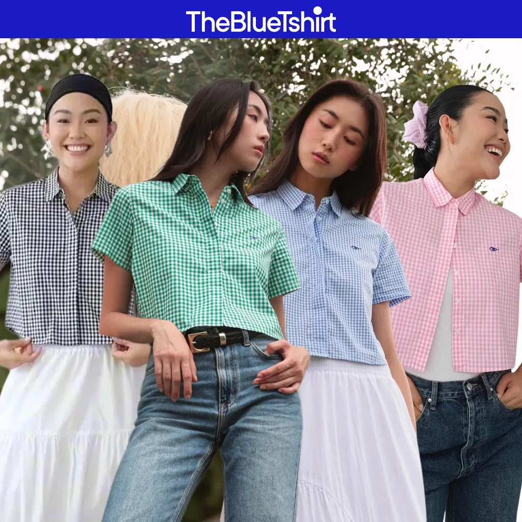 Ảnh TheBlueTshirt - Áo sơ mi tay ngắn sọc caro phom ngắn cho nữ - BlueMade Boxy Shirt - Women 1