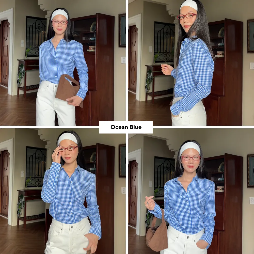 Ảnh TheBlueTshirt - Áo sơ mi tay dài phom regular nữ - The A Classic Shirt - Women 2