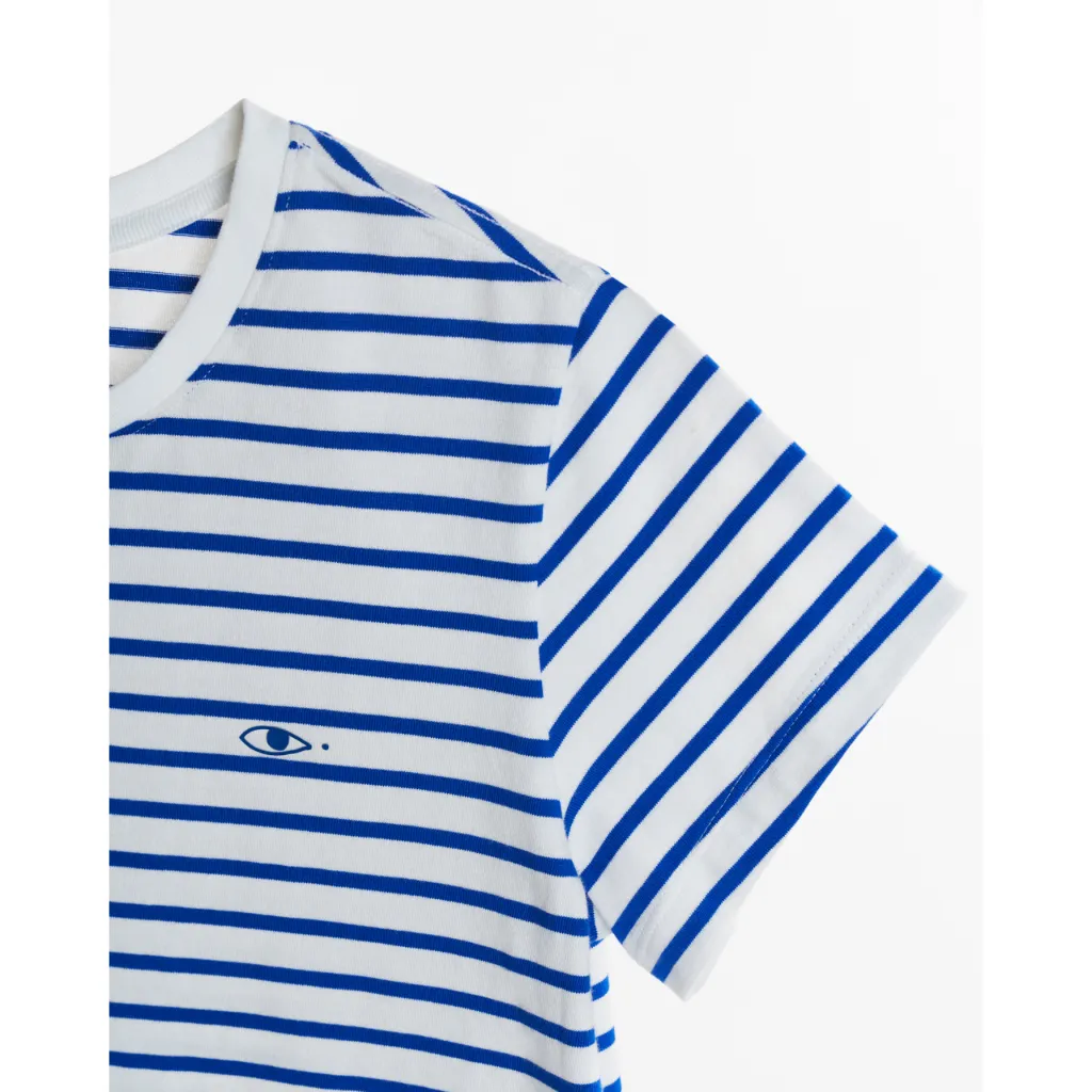 Ảnh TheBlueTshirt - Áo thun tay ngắn phom mid crop nữ - Everyday Tee - Signature Stripe Premium Cotton - Women 4