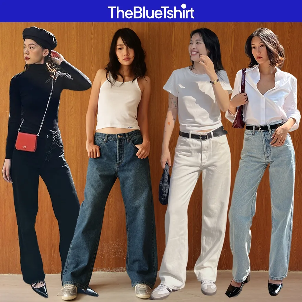 Ảnh TheBlueTshirt - Quần jeans lưng cao ống suông có nhiều màu cho nữ - The Original Grandpa Jeans - Women 1