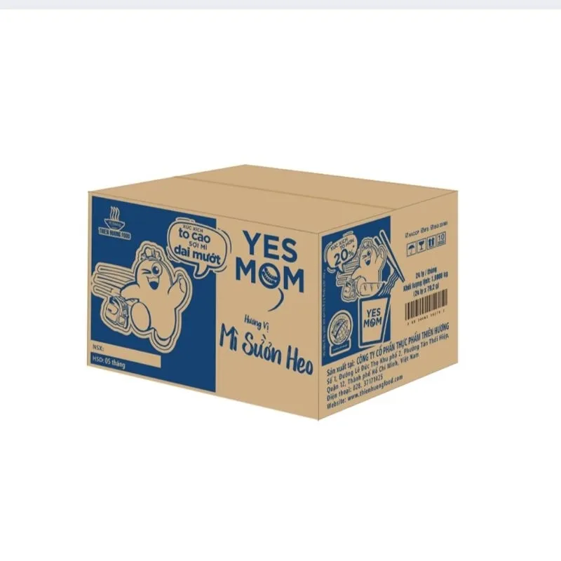 Ảnh Thêm 20% Xúc Xích - Thùng 24 ly Mì Sườn Heo Yes Mom Có Xúc Xích 79.2g/ly 4